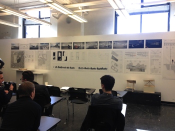 Jeremy and partner, in comprehensive studio of second year M.Arch with the most perspectives of the class; design for community centre of Dufferin Park.