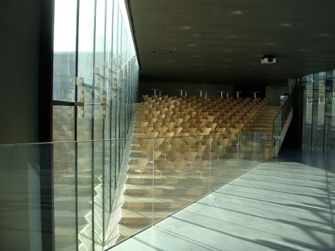 Interior shot of the angles and glass details at the Maritime Museum.